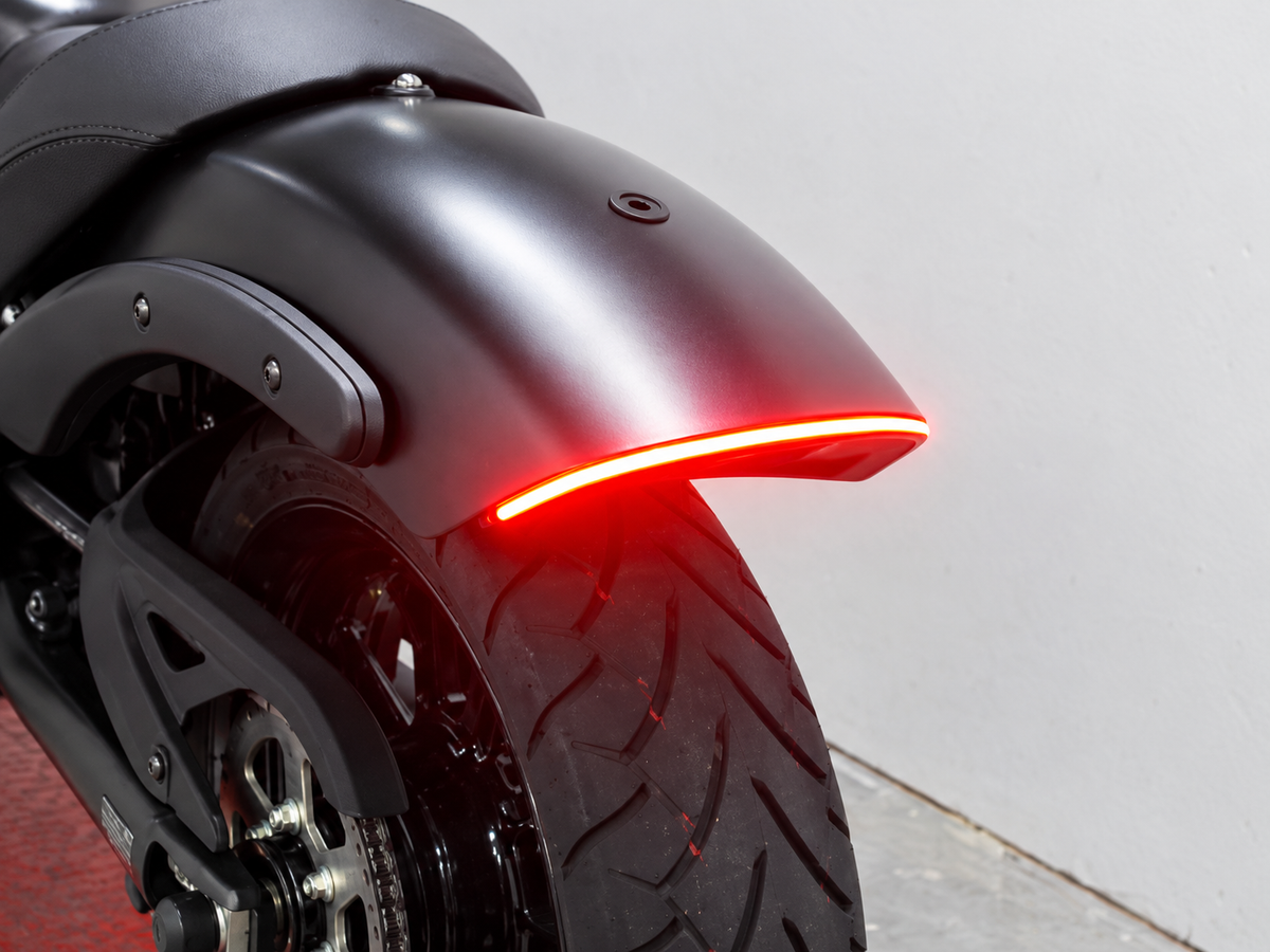 Kawasaki Vulcan S red LED light bar without tag bracket