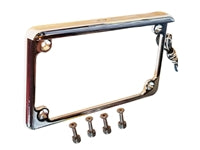 Chrome motorcycle LED license plate frame with 6 white LEDs