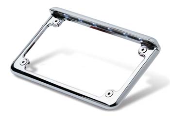 Chrome Motorcycle LED License Plate Frame - 6 White LEDs