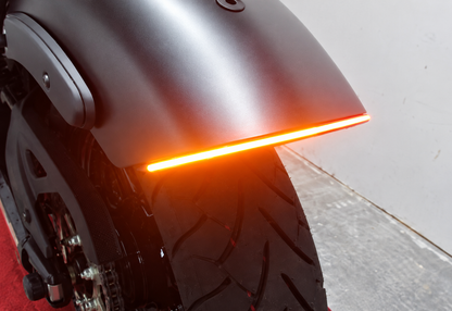 Kawasaki Vulcan S amber LED light bar under the rear fender
